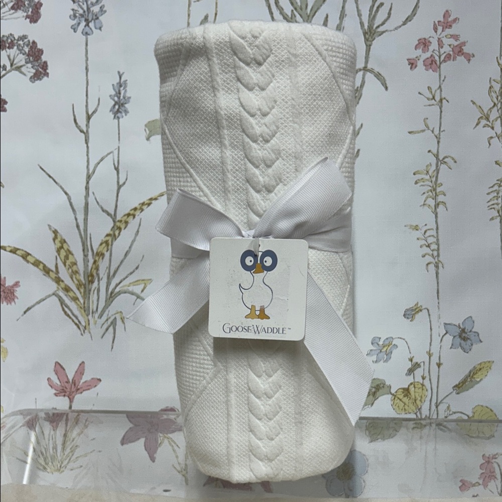 White Baby Knit Swaddle Blanket